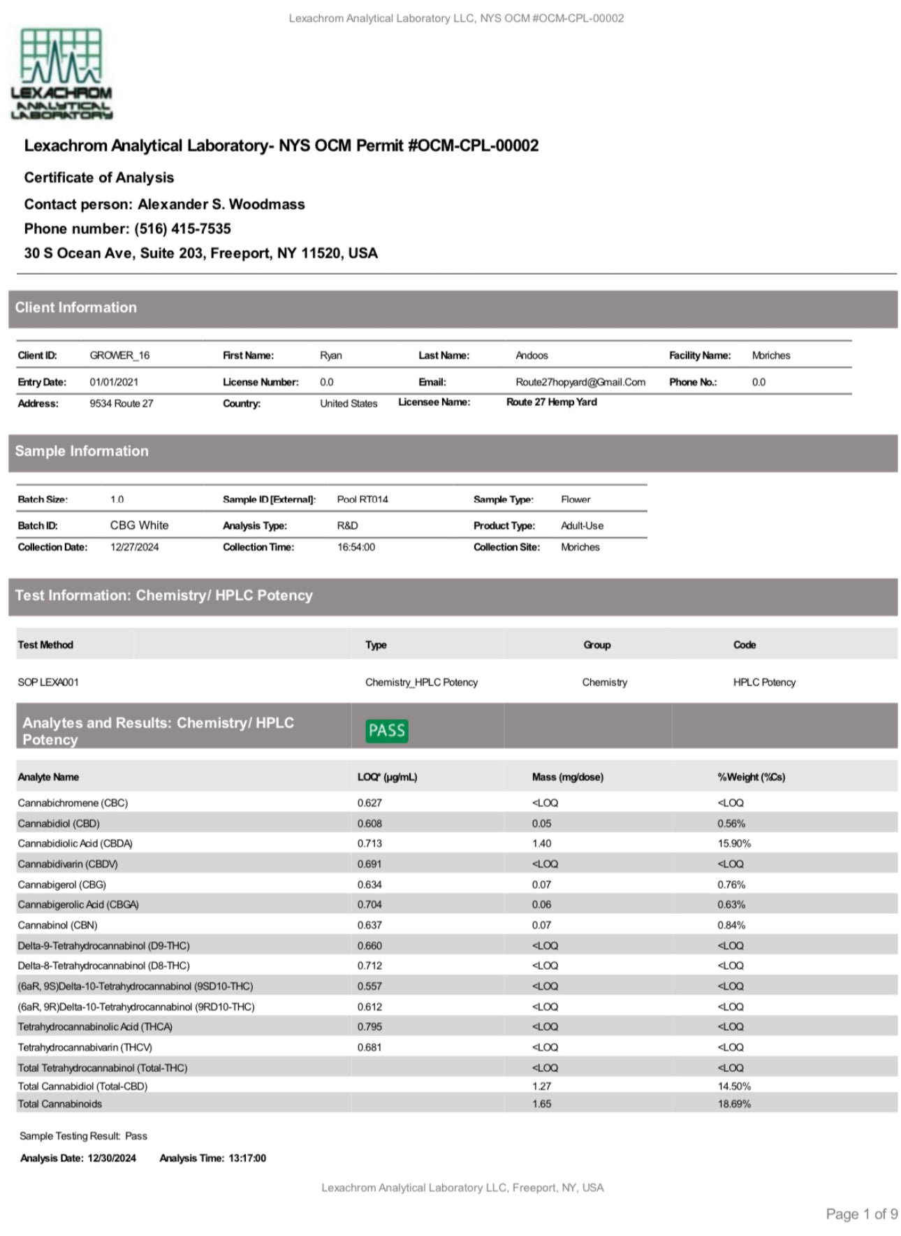 Walter White CBG/CBD - CBD Hemp Flower (Hybrid)