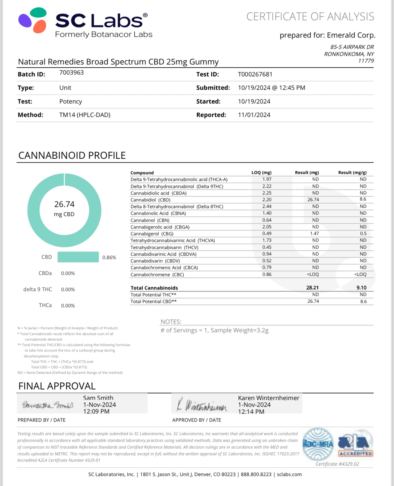 Natural Remedies 1500mg Daytime CBD Organic Vegan Gummy Bears - 25mg Per Piece - Broad Spectrum 0.00% THC - 60 Count