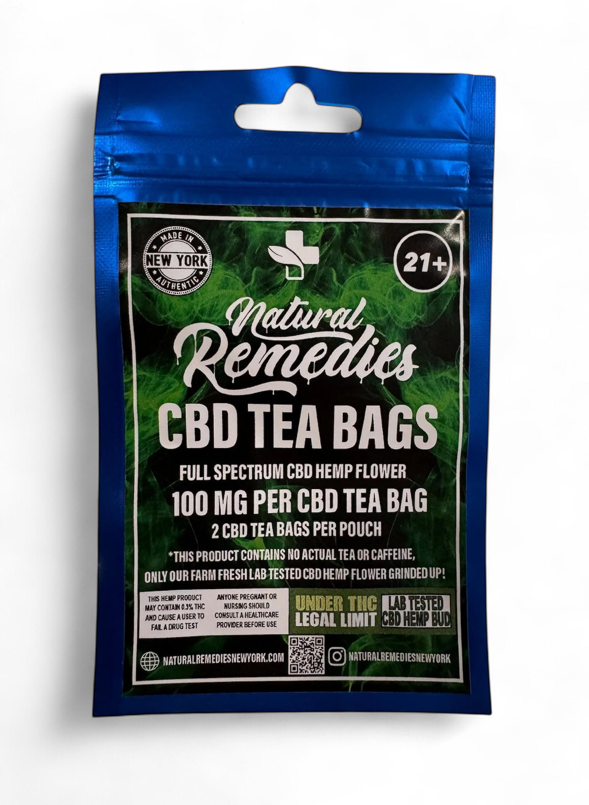 Natural Remedies CBD Tea Bags (2 Per Pouch) - 100mg Per Tea Bag