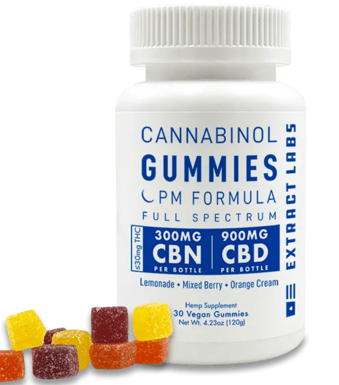 Extract Labs "Night time" CBD/CBN Gummies - Full Spectrum 900mg CBD/ 300mg CBN