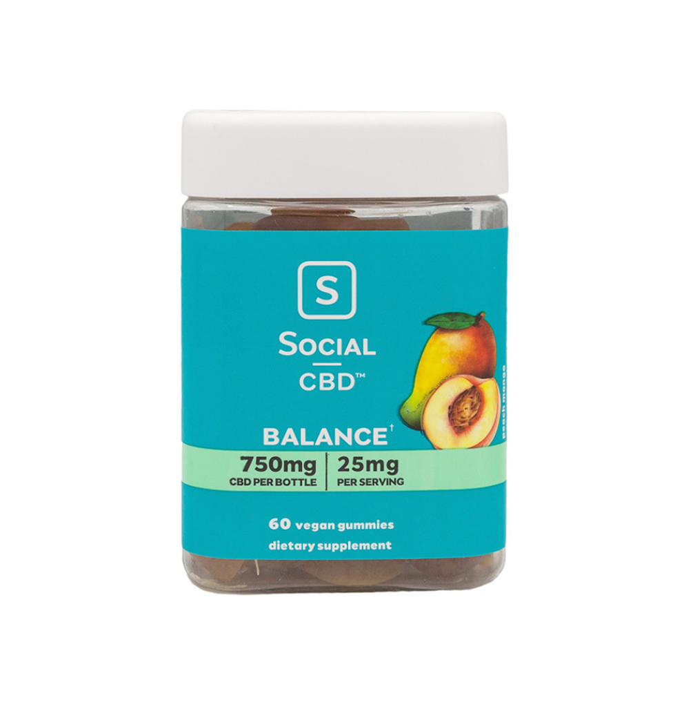 Social CBD "Chill" Gummies Peach Mango - 60 Count
