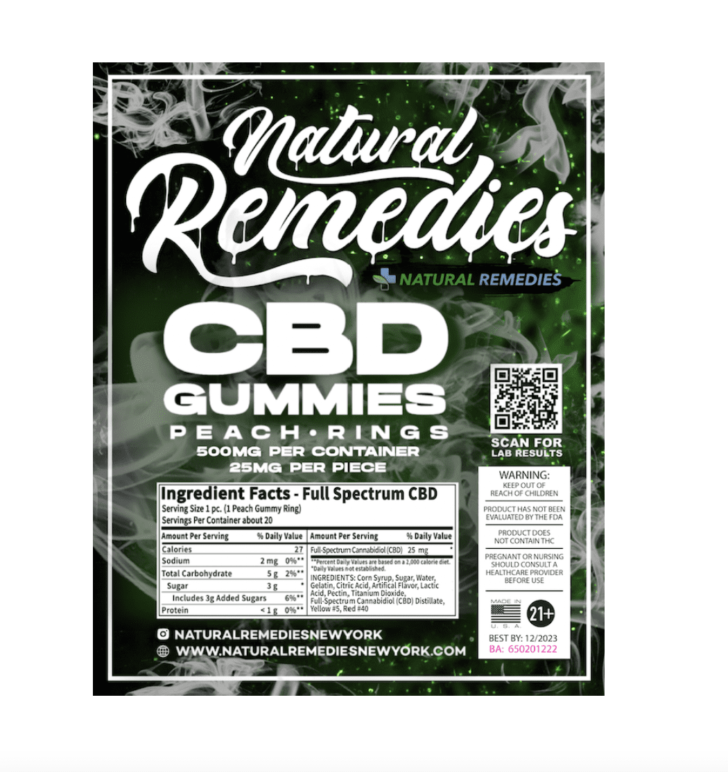 Natural Remedies Peach Ring Gummies