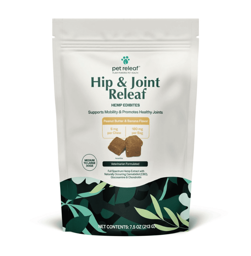 Pet Releaf CBD Edibites Peanut Butter/Banana Hip & Joint - Large Breed