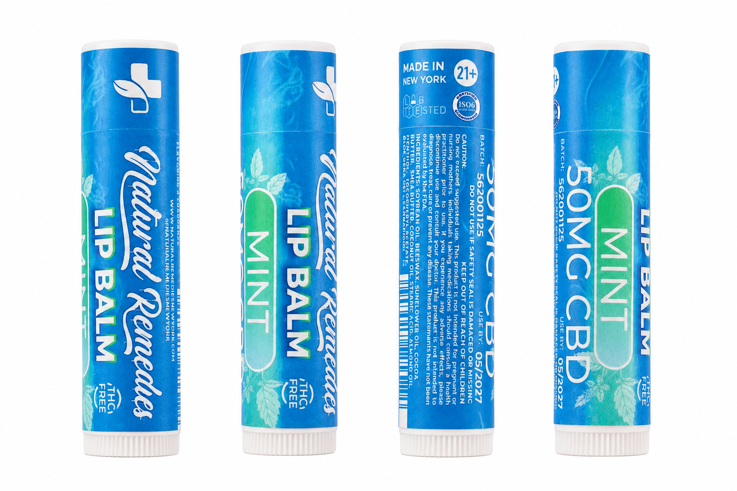Natural Remedies CBD Lip Balm Chapstick - 50mg CBD