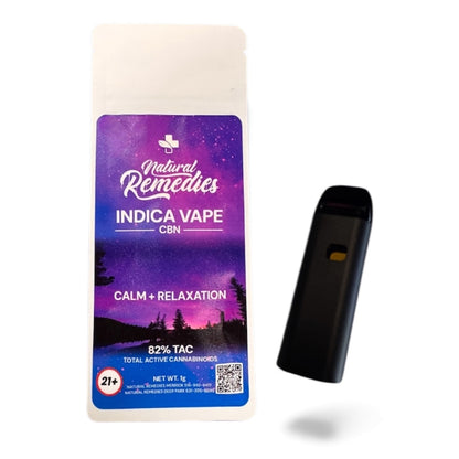 Indica CBN Calming + Relaxation Disposable Vape Cartridge - 1g Natural Remedies New York Indica CBN Calming + Relaxation Disposable Vape Cartridge - 1g Natural Remedies New York