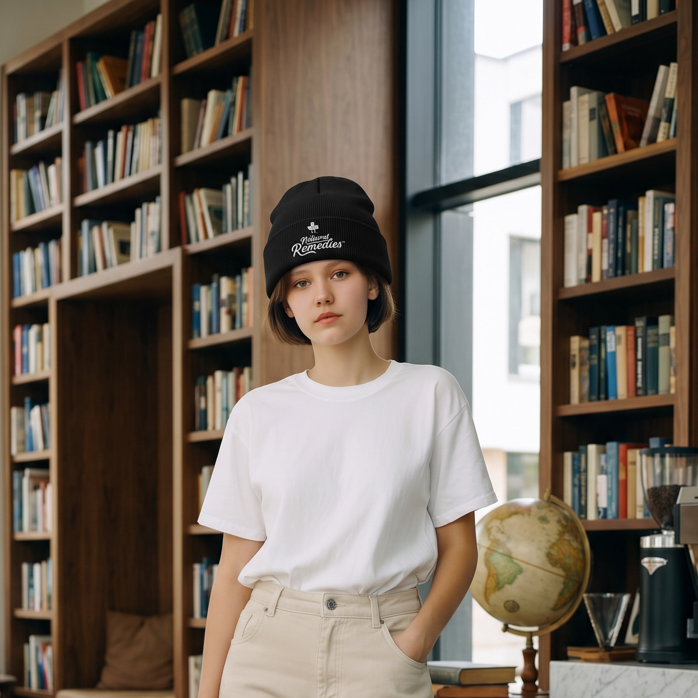 Gorro negro "Natural Remedies" (unisex)