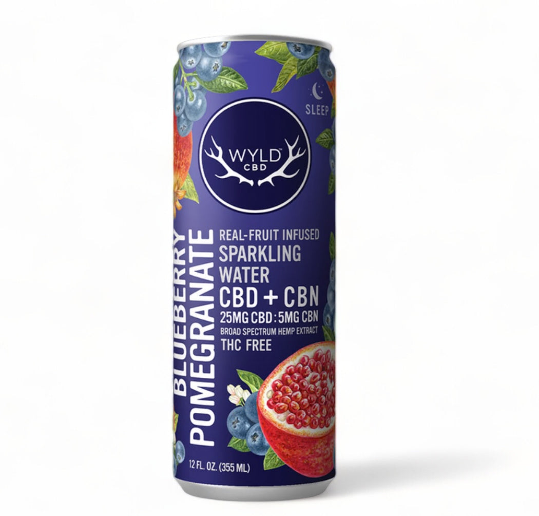 Wyld Blueberry Pomegranate Sparkling Water “Night time” - 25mg CBD + 5mg CBN