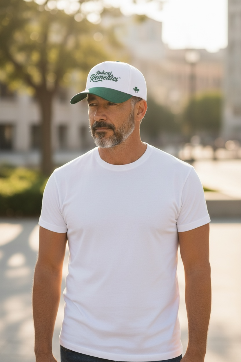 Sombreros Natural Remedies verdes/blancos cosidos (PREVENTA) Unisex