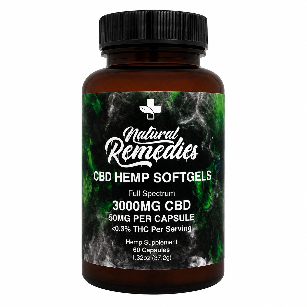 Cápsulas blandas de CBD de Natural Remedies - 60 unidades/33mg cada una - 2000mg de espectro completo <0.3% THC
