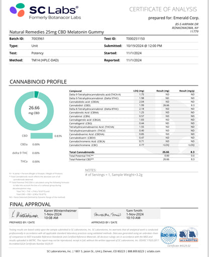 Gominolas de CBD + Melatonina de 1500 mg para Dormir de Natural Remedies - 25 mg por Gominola - Frasco de 60 Unidades