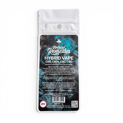 Natural Remedies Hybrid CBD/CBDv/CBC/CBG Uplifting + Energy Disposable Vape Cartridge - 1g - 0.00% THC