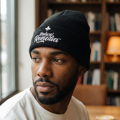 Gorro negro "Natural Remedies" (unisex)