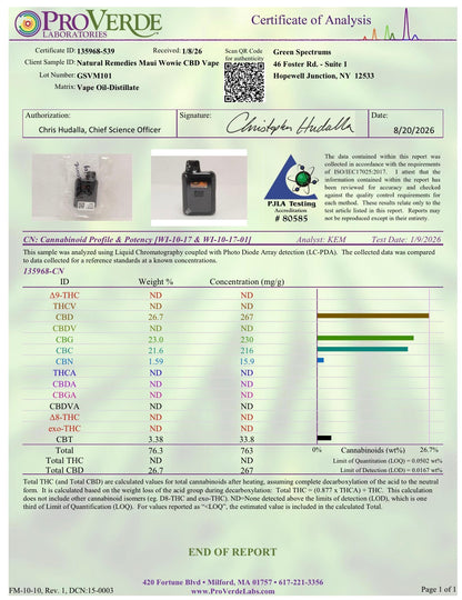 Natural Remedies Sativa CBD/CBC/CBG Uplifting + Energy Disposable Vape Cartridge - 1g <0.3% THC