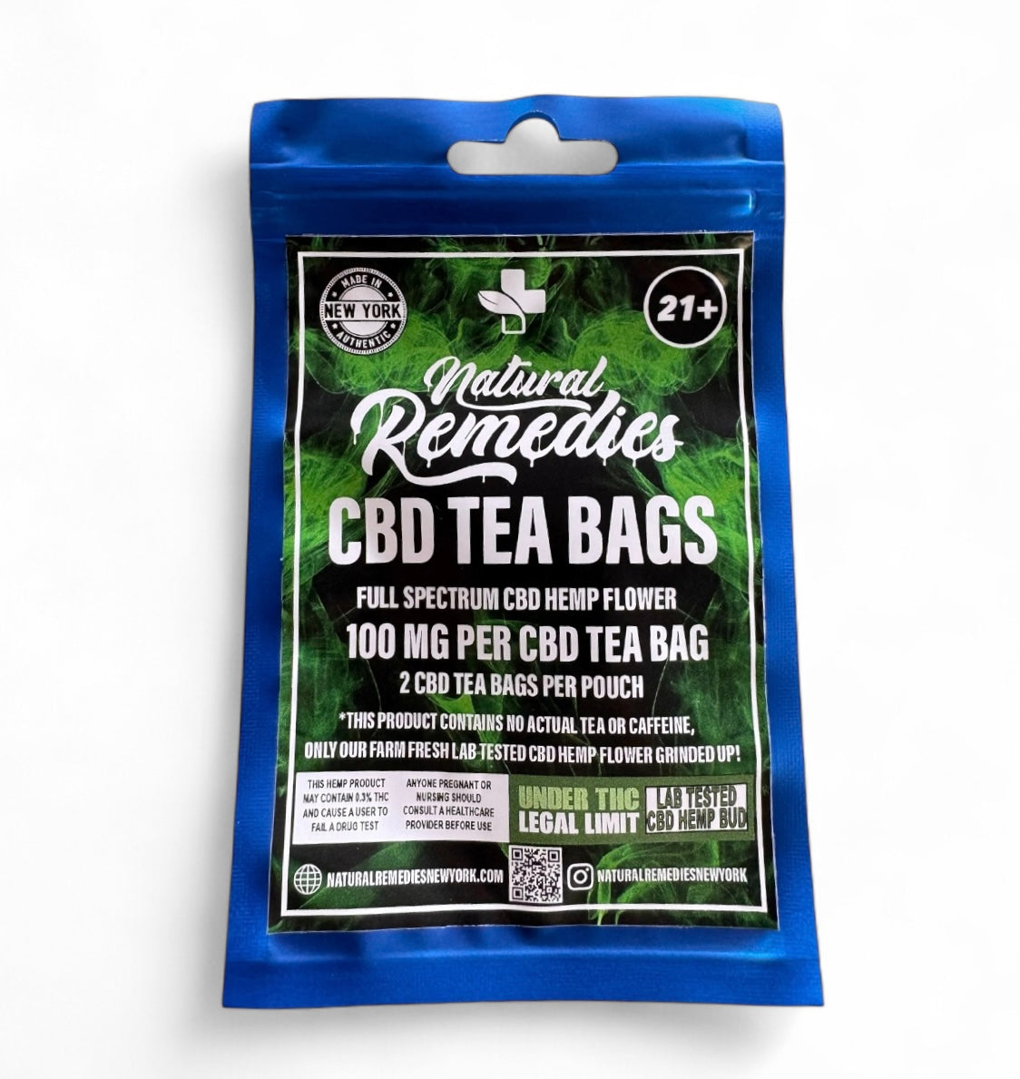 Natural Remedies CBD Tea Bags (2 Per Pouch) - 100mg Per Tea Bag