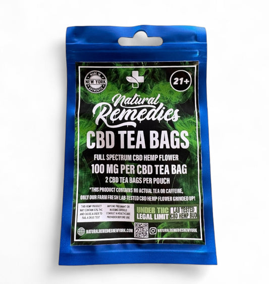 Natural Remedies CBD Tea Bags (2 Per Pouch) - 100mg Per Tea Bag