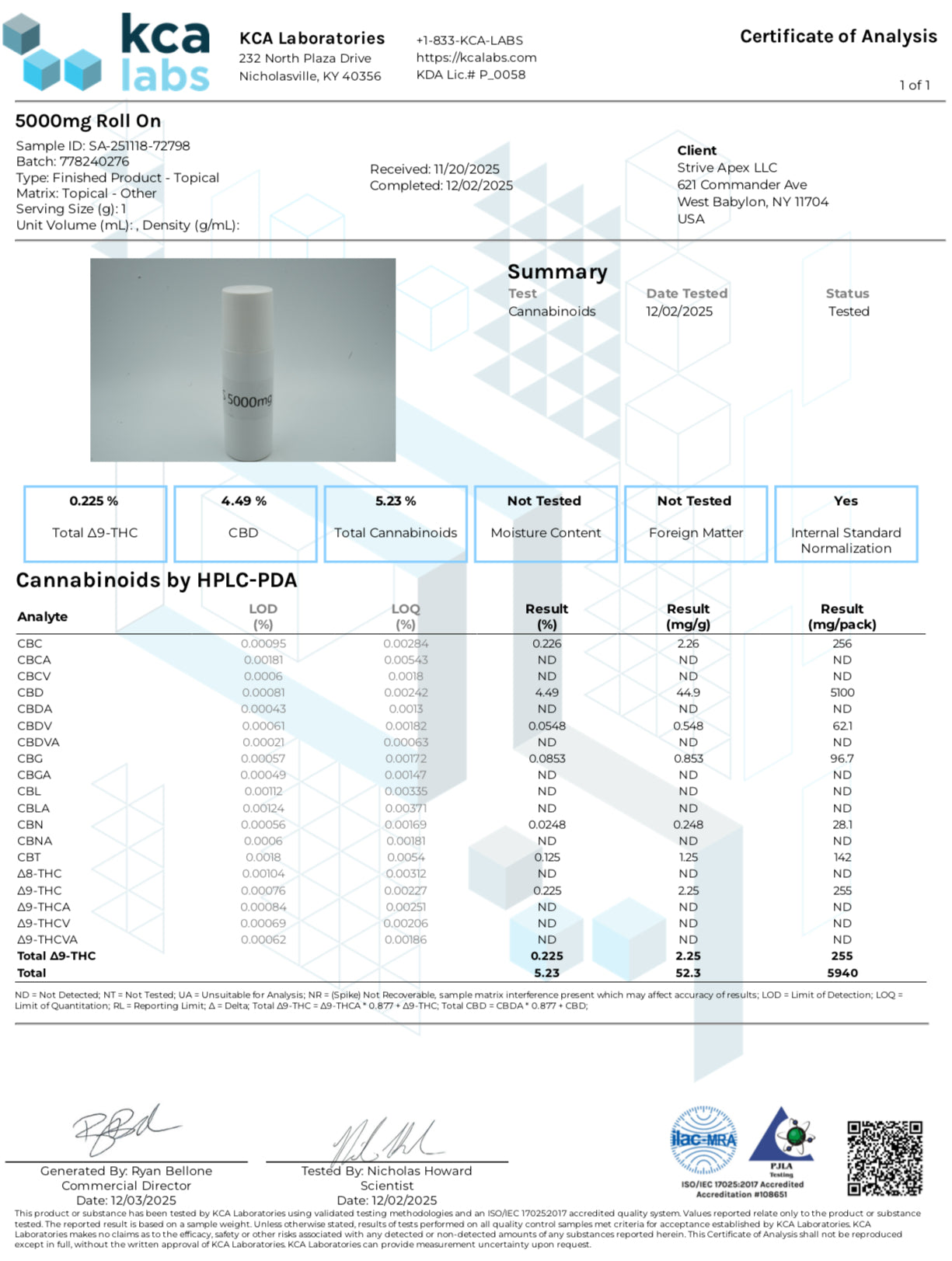 Natural Remedies Full Spectrum CBD Roll On - 5000mg