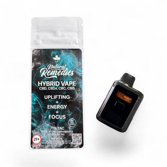 Natural Remedies Hybrid CBD/CBDv/CBC/CBG Uplifting + Energy Disposable Vape Cartridge - 1g - 0.00% THC