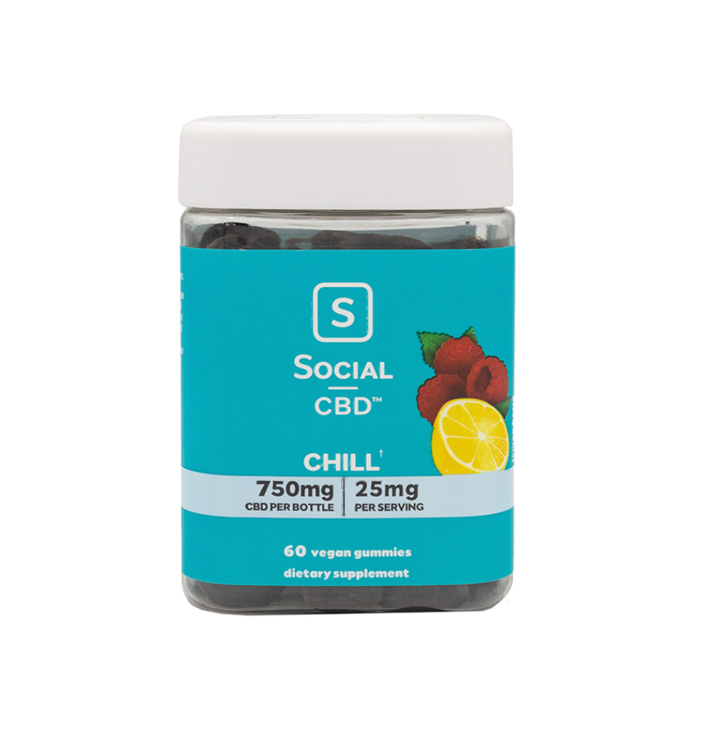 Social CBD "Chill" Gummies Lemon/Berry - 60 Count