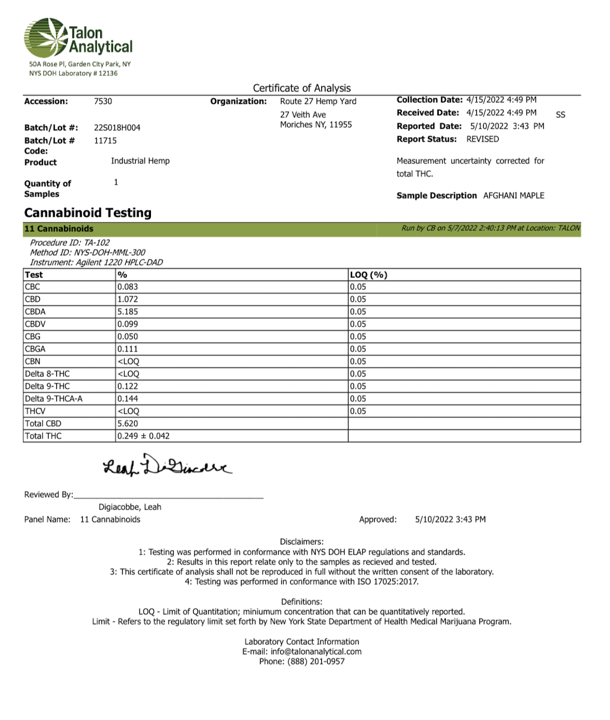 Afghan Maple - CBD Hemp Flower (1g,3.5g,7g,14g,28g+)