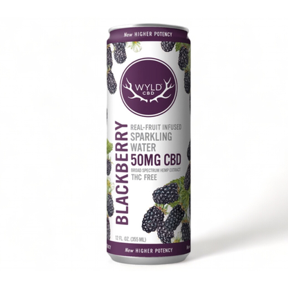 Agua carbonatada Wyld sabor zarzamora - 50 mg de CBD 0.00% THC (SIN THC)
