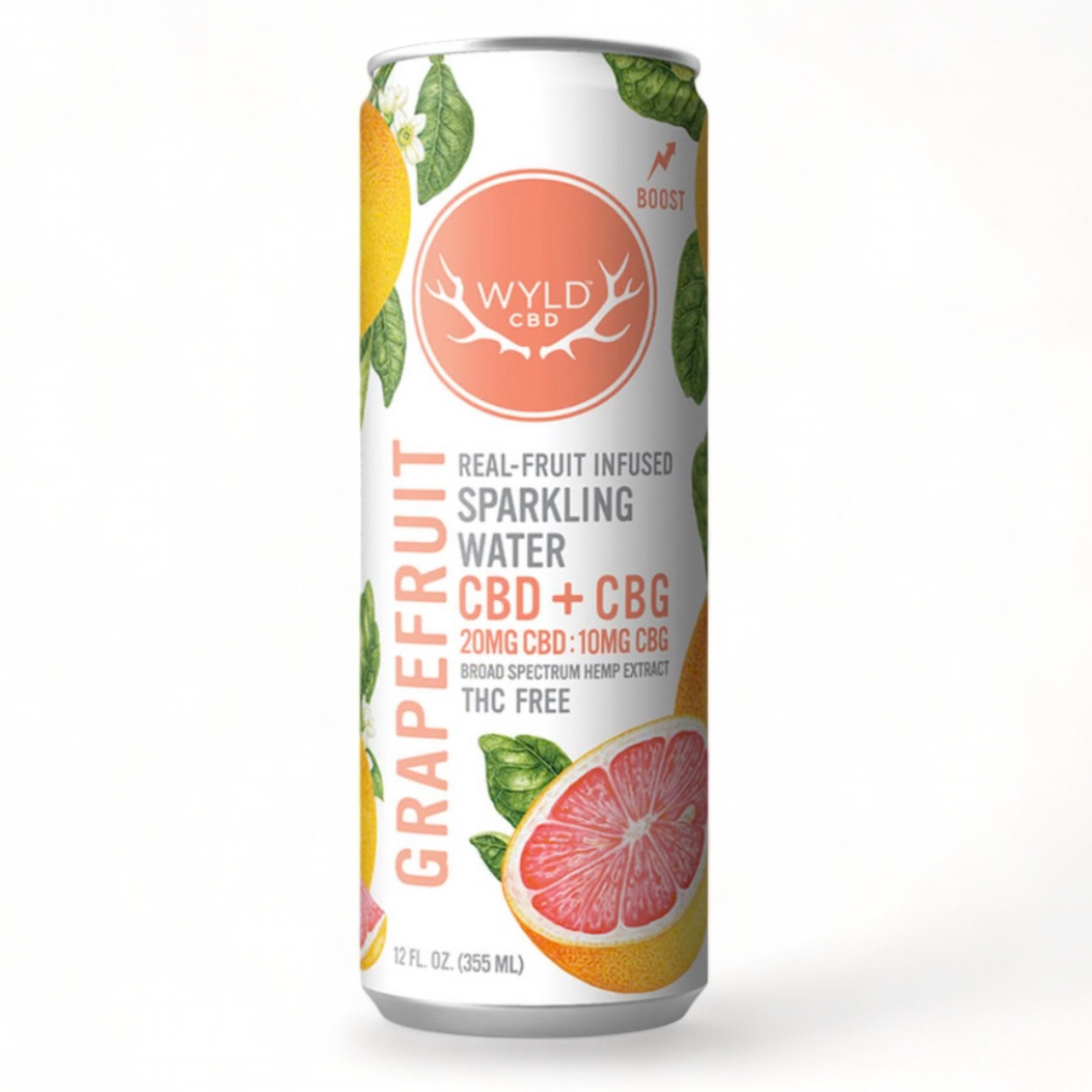 Wyld Grapefruit Sparkling Water - 20mg CBD + 10mg CBG - 0.00% THC (THC FREE)