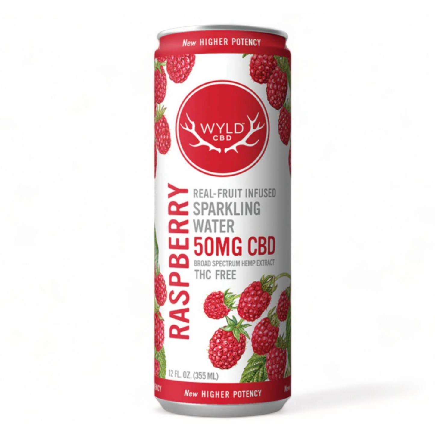Wyld Raspberry Sparkling Water - 50mg CBD - 0.00% THC (THC FREE)