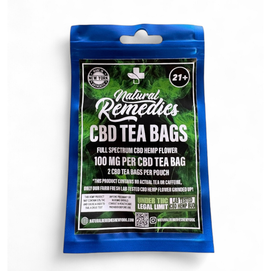 Natural Remedies CBD Tea Bags (2 Per Pouch) - 100mg Per Tea Bag