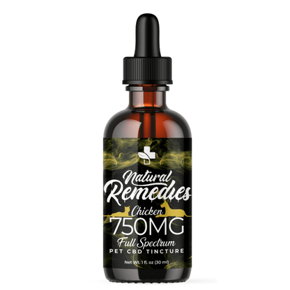 Natural Remedies 750mg Pets "Pollo" Tintura de CBD Orgánica de Espectro Completo 30ml