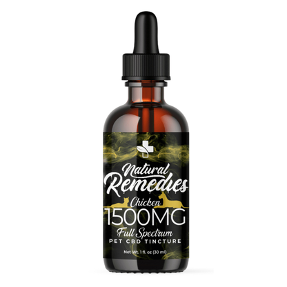 Natural Remedies 1500 mg Mascotas "Pollo" Tintura de CBD orgánica de espectro completo 30 ml