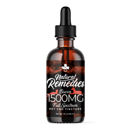 Natural Remedies 1500mg Pets "Bacon" Full Spectrum Organic CBD Tincture 30ml