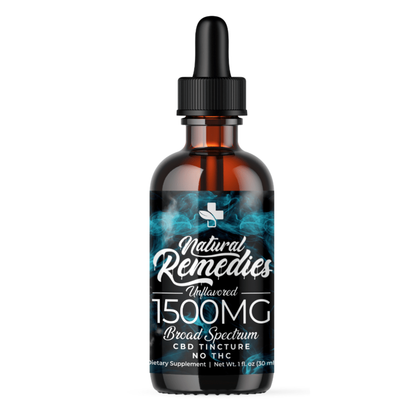 Natural Remedies 1500mg Broad Spectrum Organic CBD Tincture 30ml 0.00% THC