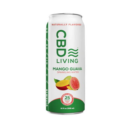 Bebida de agua con gas CBD Living Mango Guayaba - 25 mg