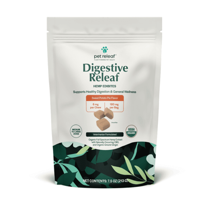 Pet Releaf CBD Edibites Salud Digestiva Camote - Razas Grandes