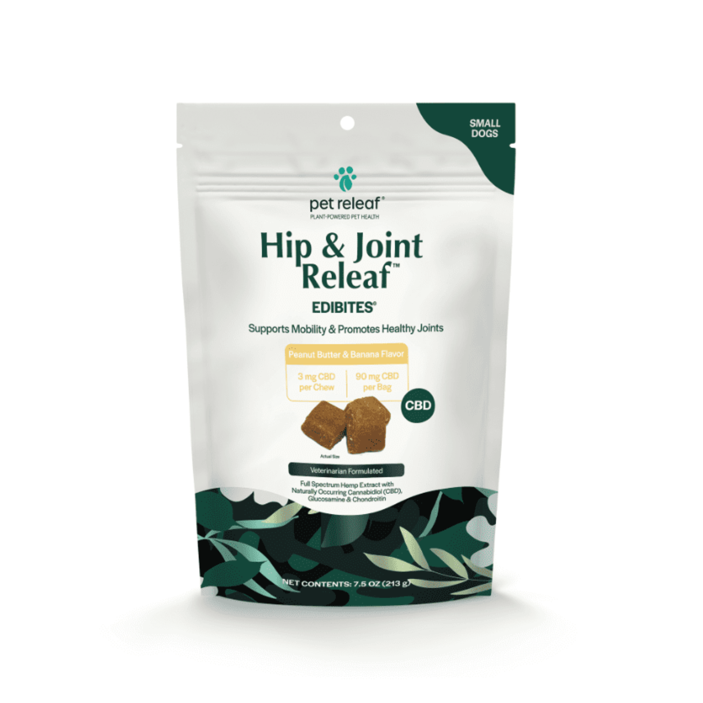 Pet Releaf CBD Edibites Peanut Butter & Banana Hip & Joint – Small/Medium Breed