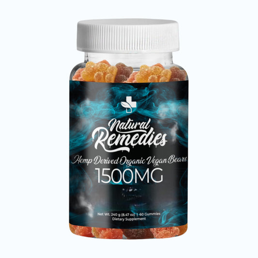 Natural Remedies 1500 mg Ositos de goma veganos orgánicos con CBD de amplio espectro "25 mg por pieza"