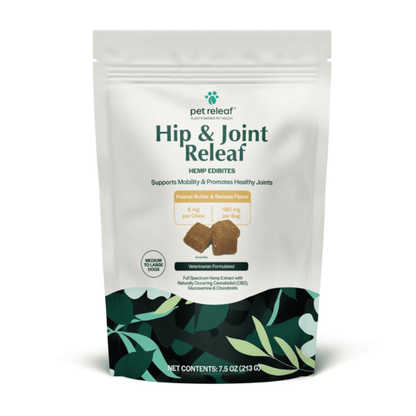 Pet Releaf CBD Edibites Cadera y articulación de mantequilla de maní/plátano - Razas grandes