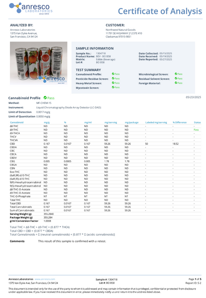 Agua con gas Wyld Blood Orange - 50mg CBD 0.00% THC (SIN THC)